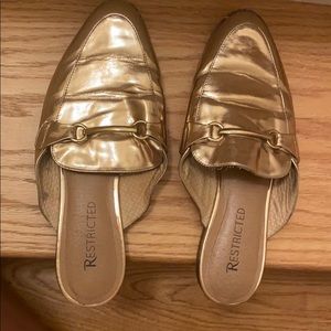 Women’s bronze mules